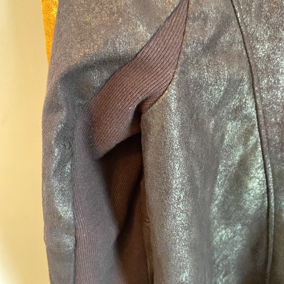 Suede and Faux Leather Moto Style Jacket - Picture 12 of 14